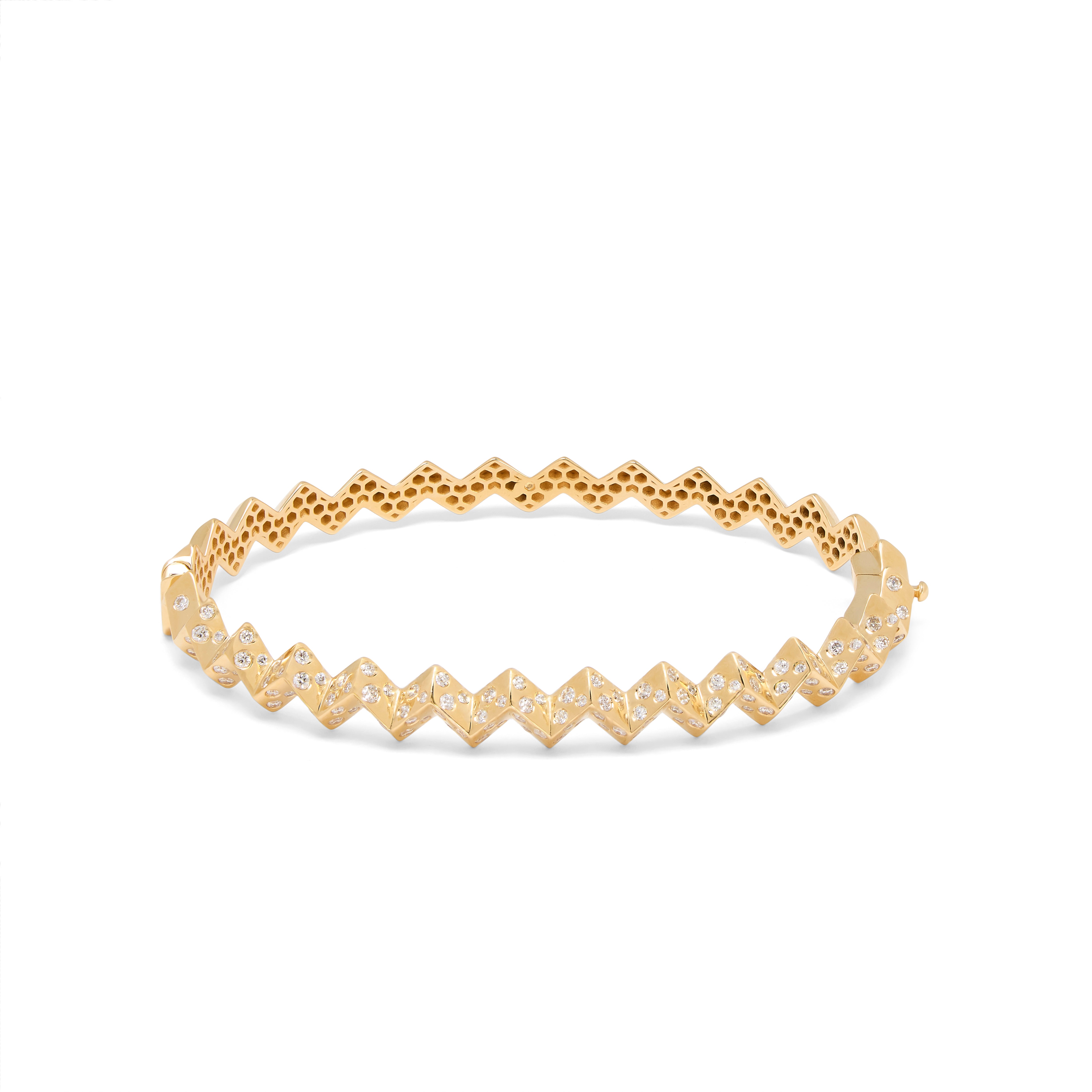 Chunky Confetti Diamond Zigzag Bangle