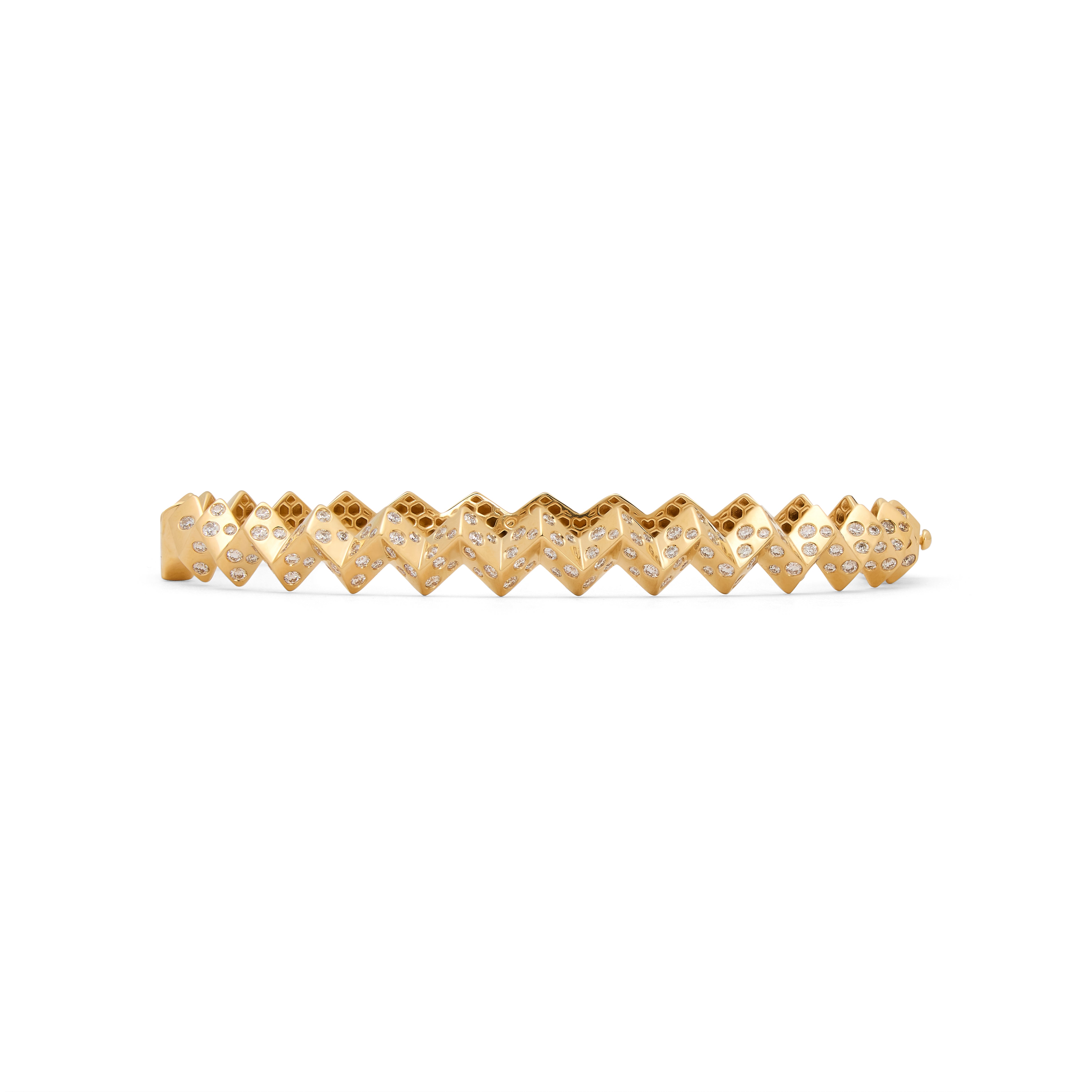 Chunky Confetti Diamond Zigzag Bangle