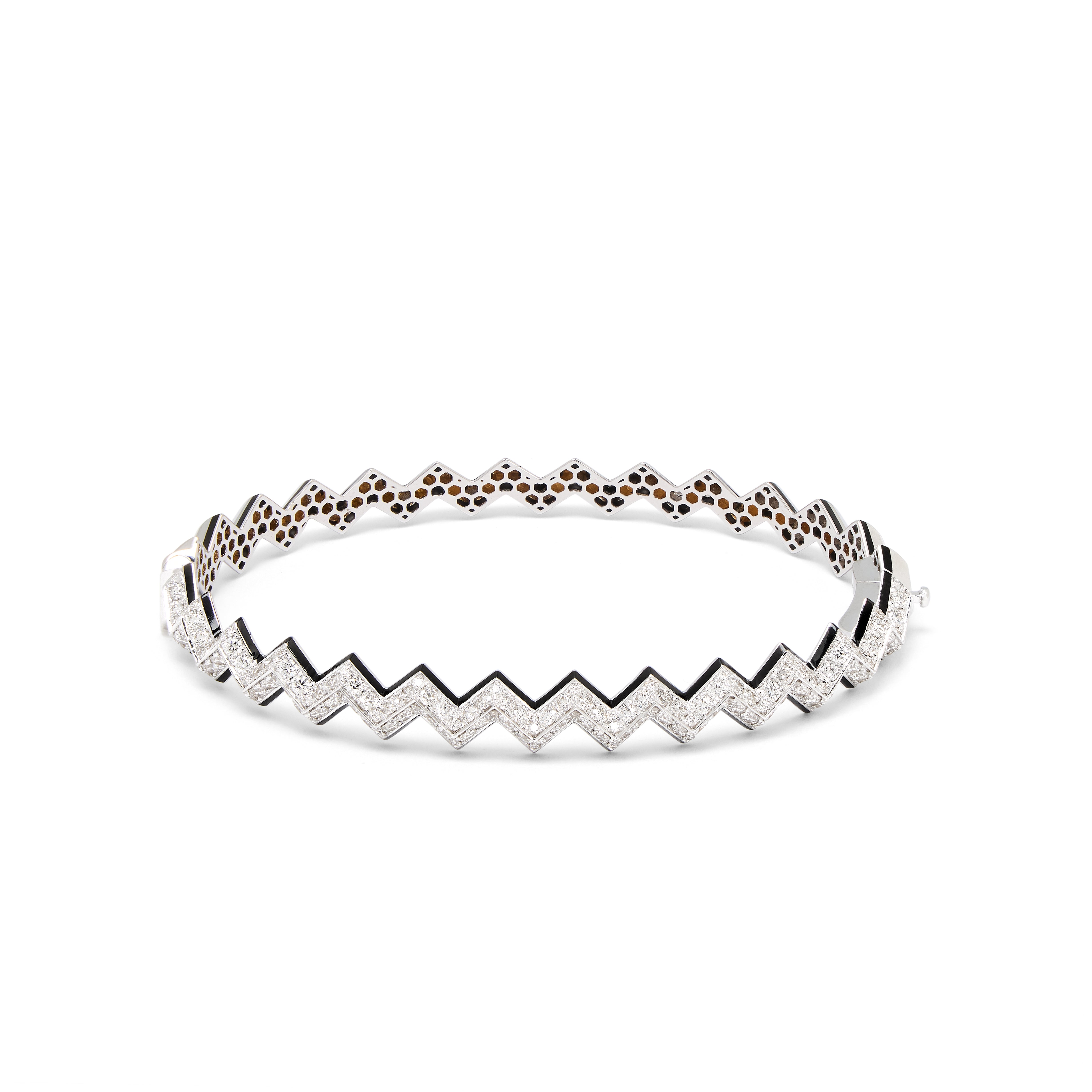 Chunky Shadow Zigzag Bangle