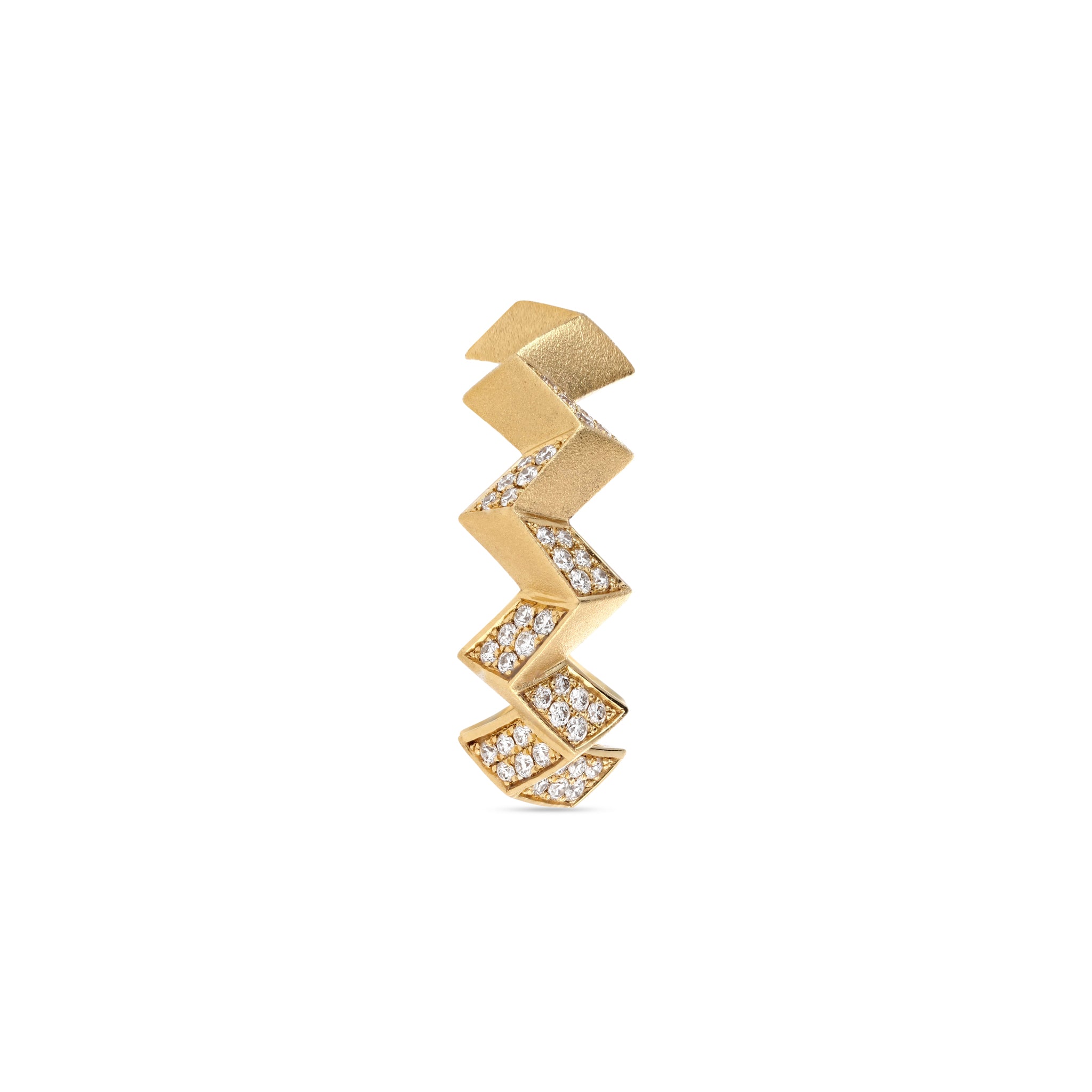 Checkered Diamond Zigzag Ring