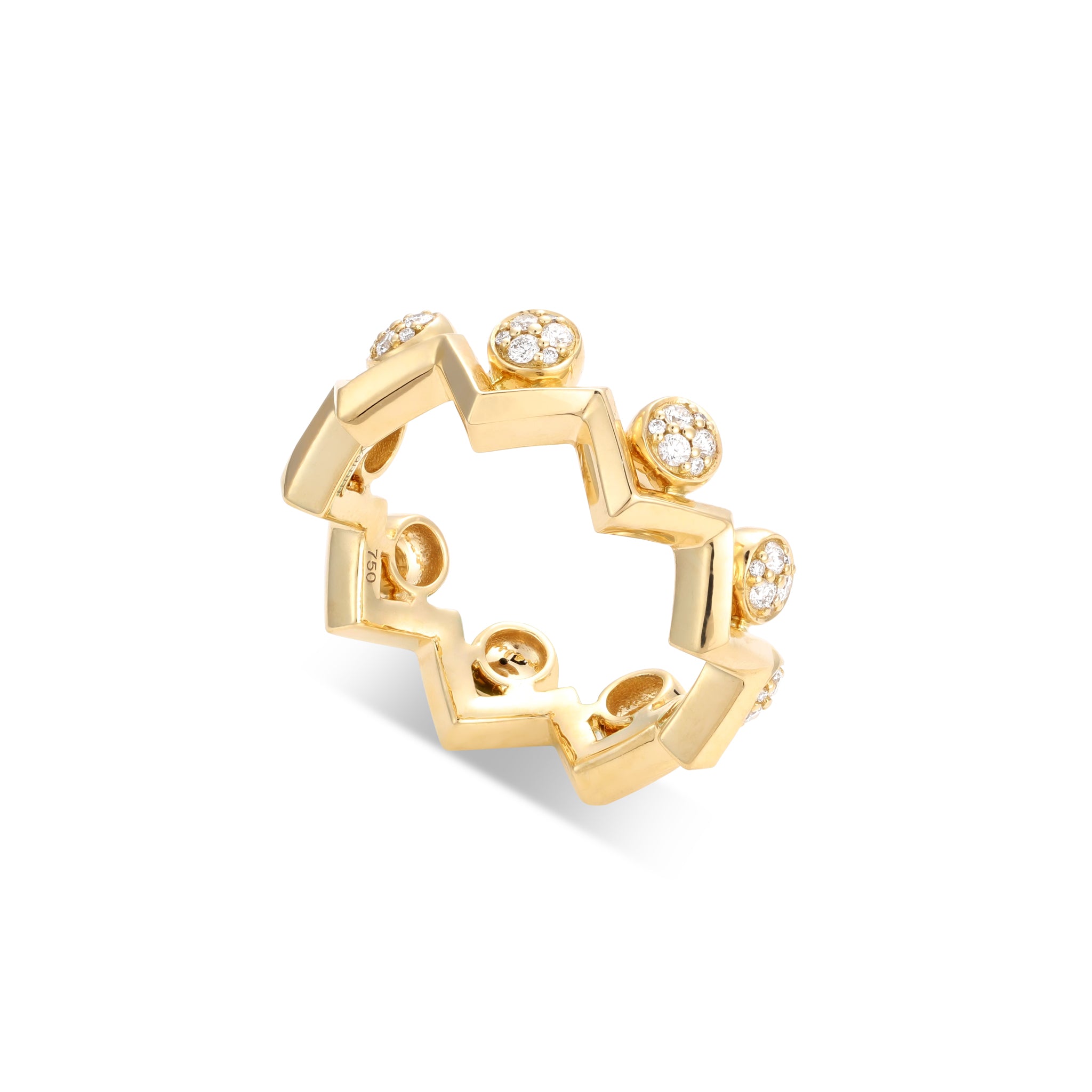 Dual Diamond Zigzag Ring