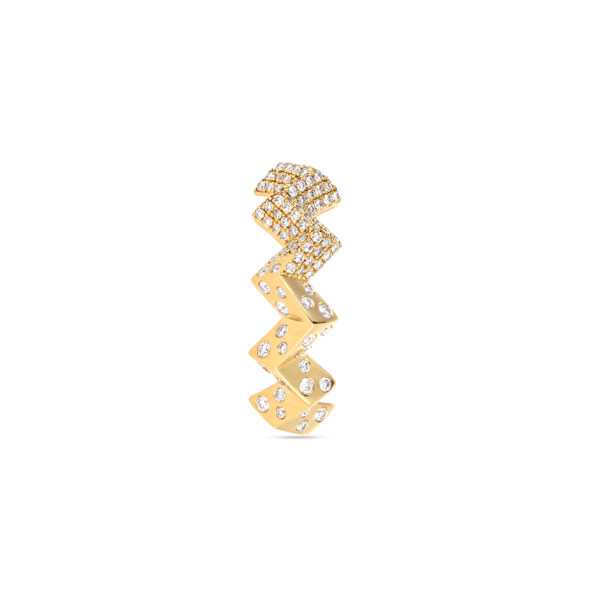 Scattered Diamond Zigzag Ring