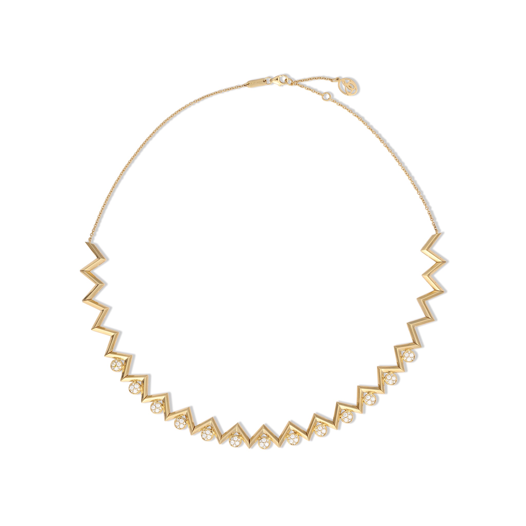 Dual Diamond Zigzag Necklace