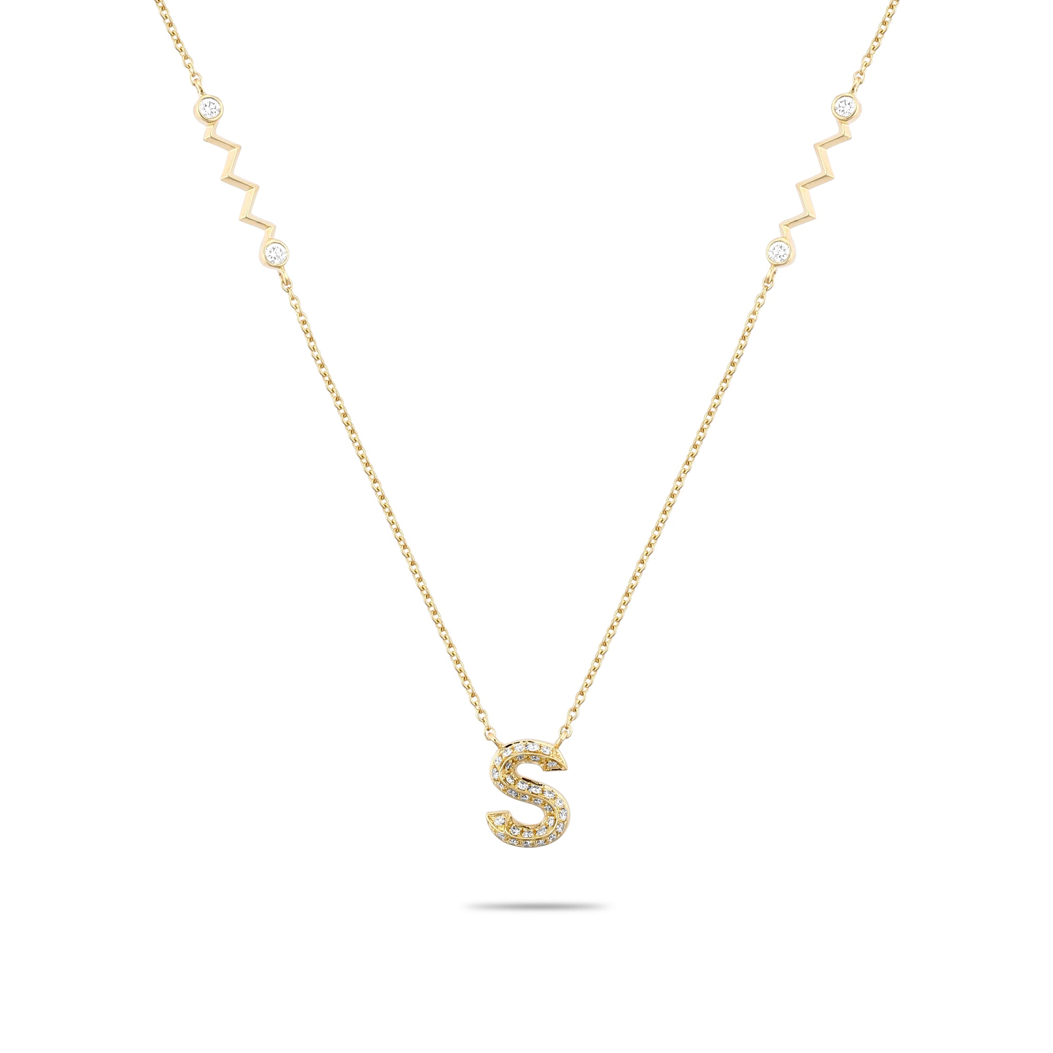 Zigzag Letter Pendant